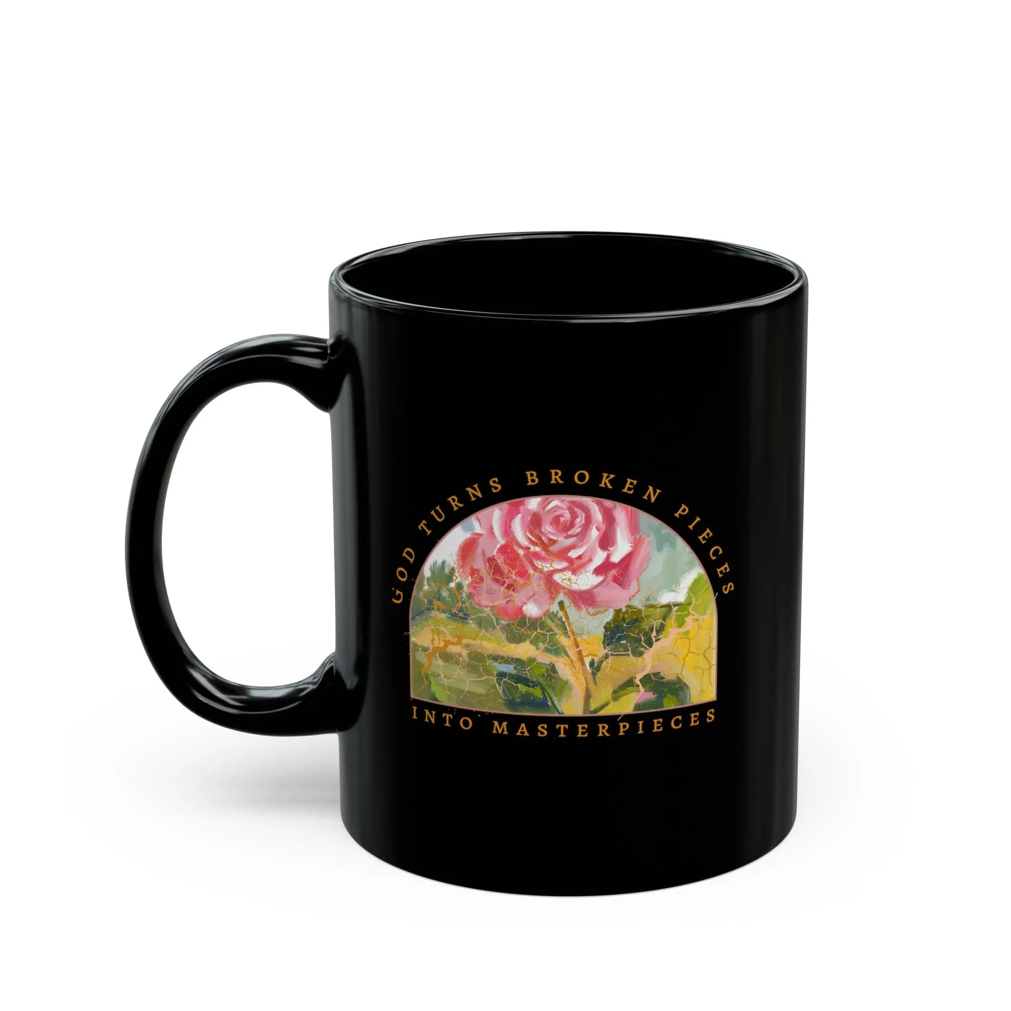Broken Pieces 11oz Black Mug