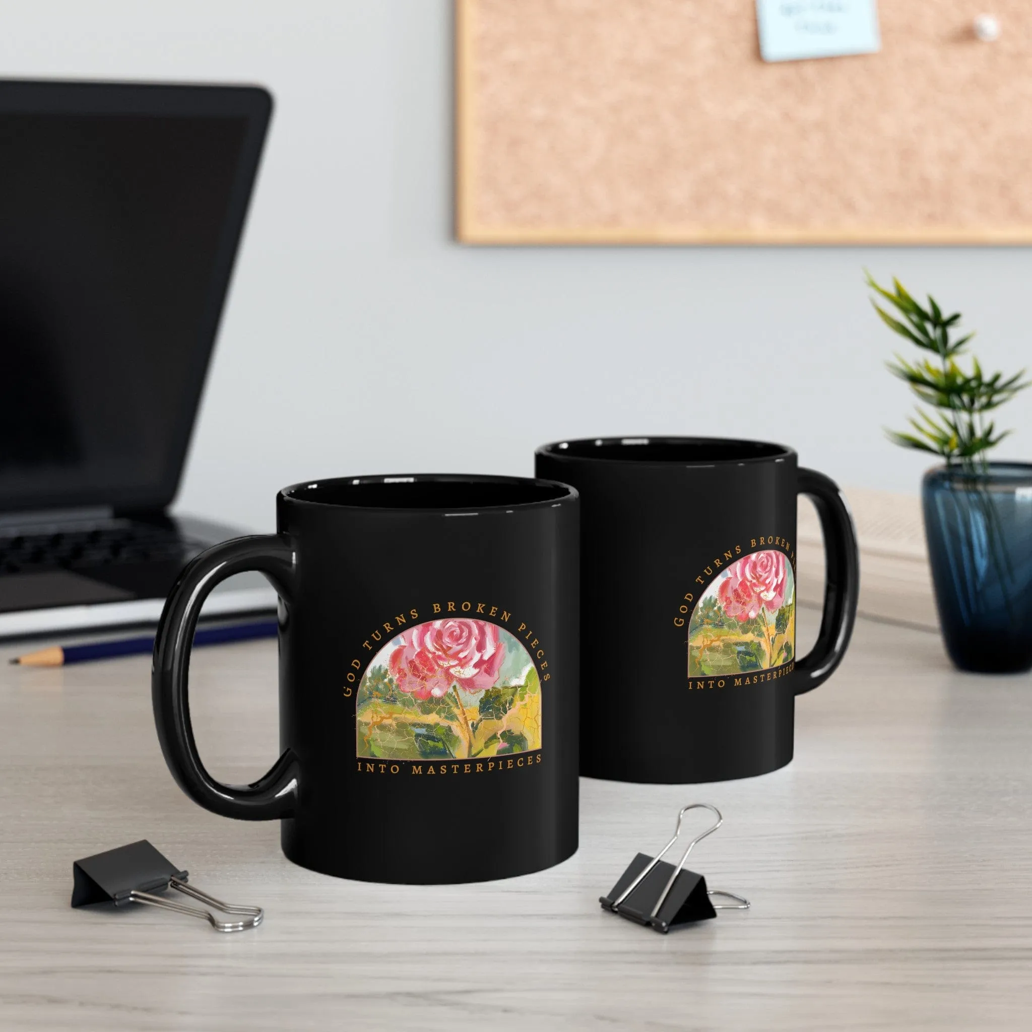 Broken Pieces 11oz Black Mug