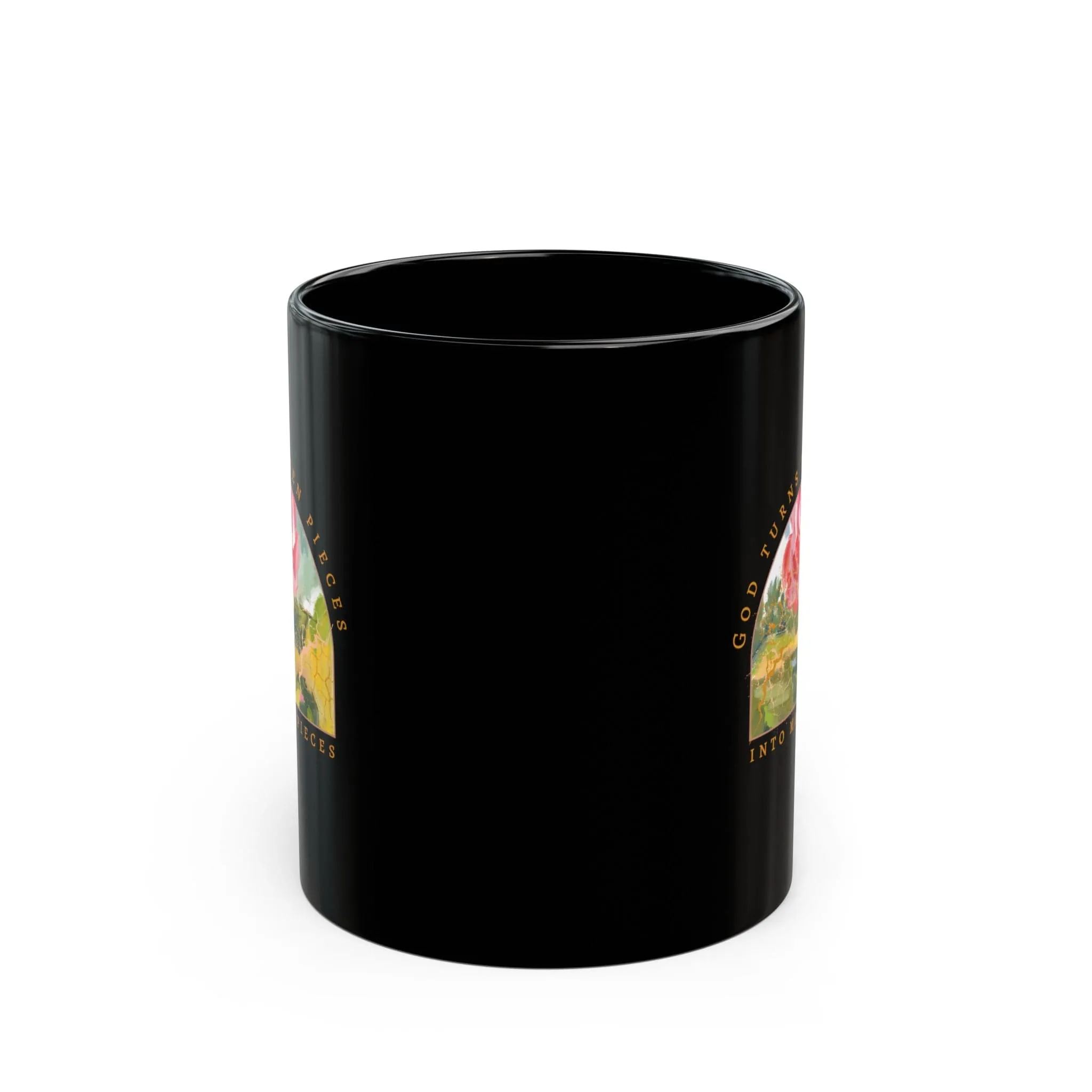 Broken Pieces 11oz Black Mug