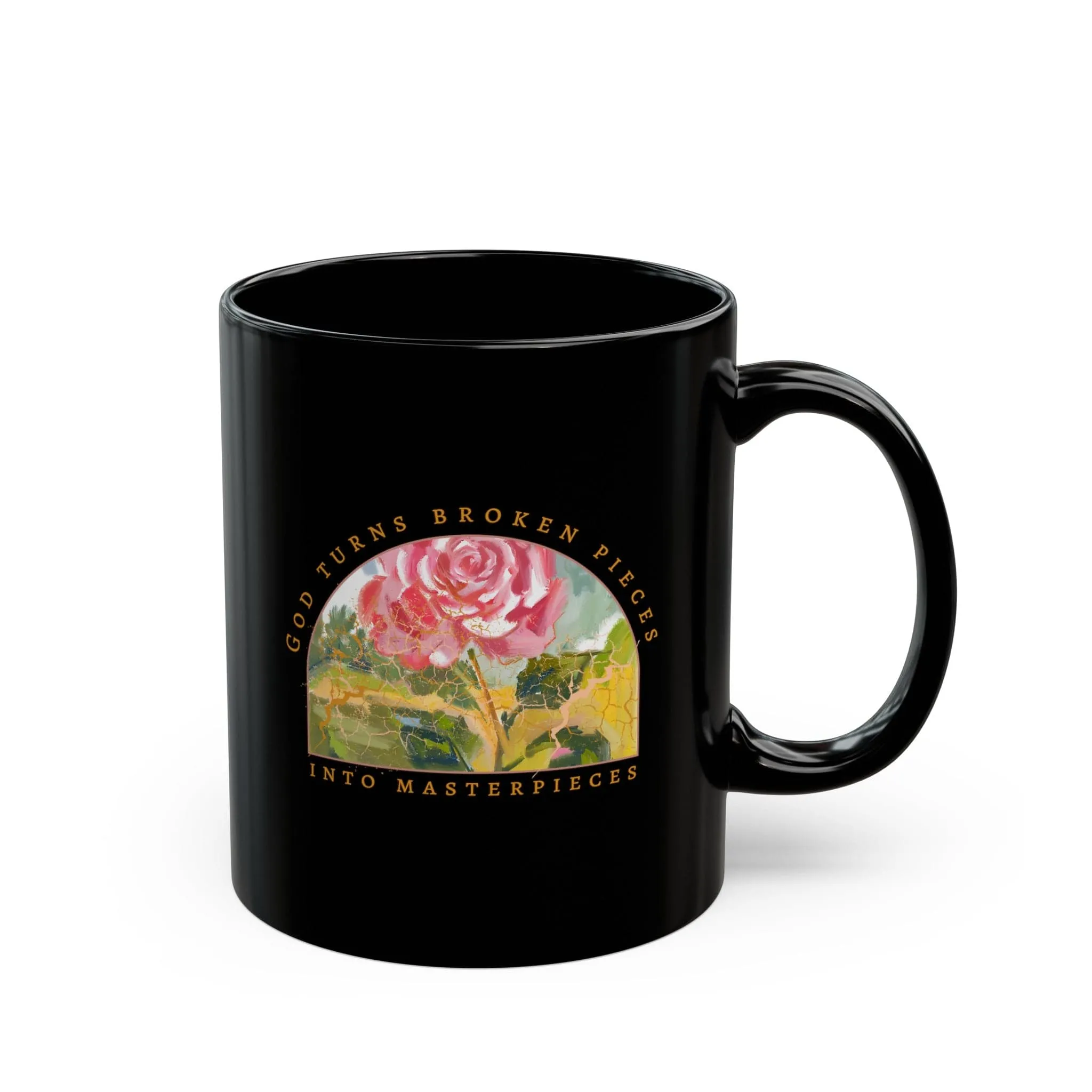 Broken Pieces 11oz Black Mug