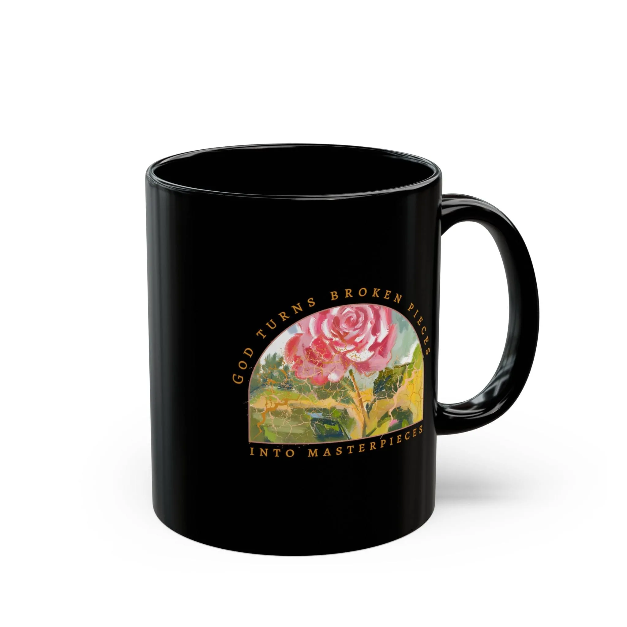 Broken Pieces 11oz Black Mug