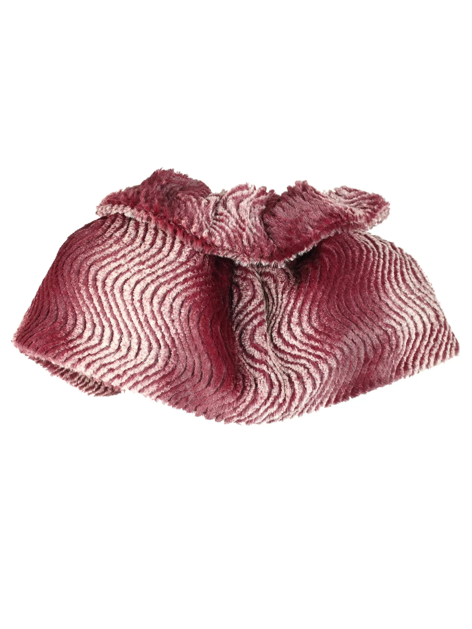 Burgundy Gradient Faux Cloche Fur Caplet Shawl
