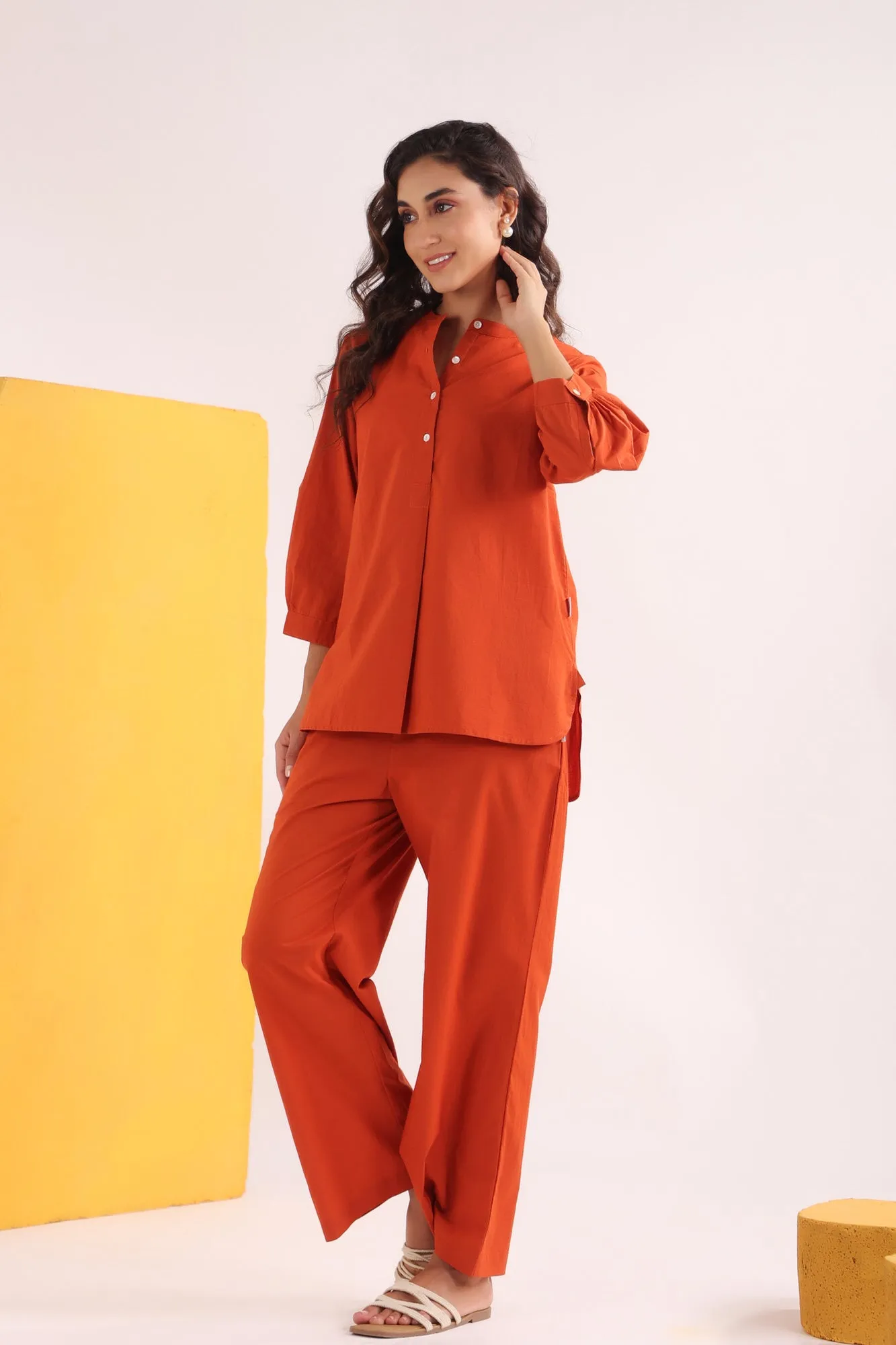 Burnt Orange Cotton Co-ord Set