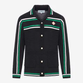 Casablanca Crochet Effect Tennis Cardigan
