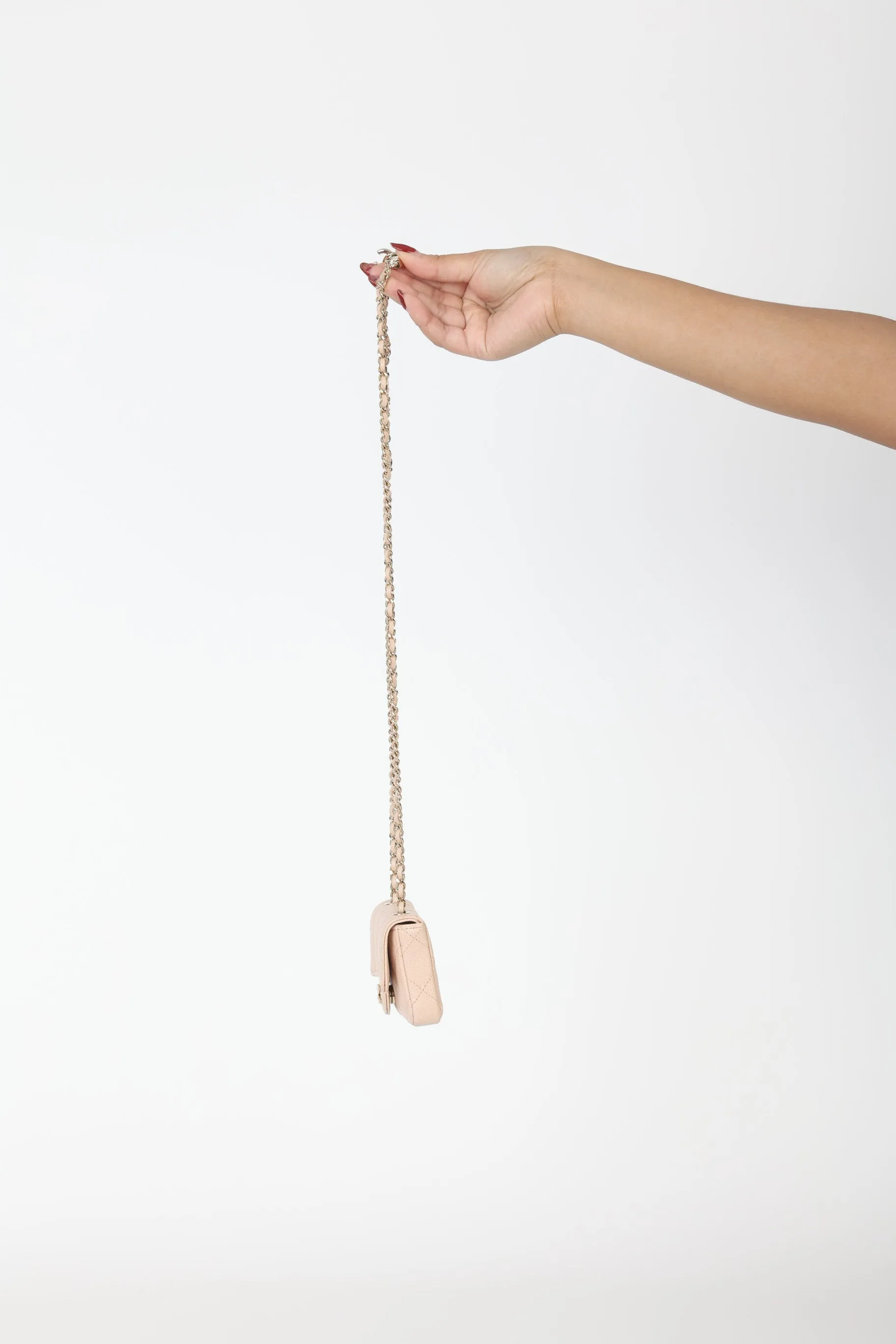 Chanel Caviar 22C Beige Cardholder Belt Bag