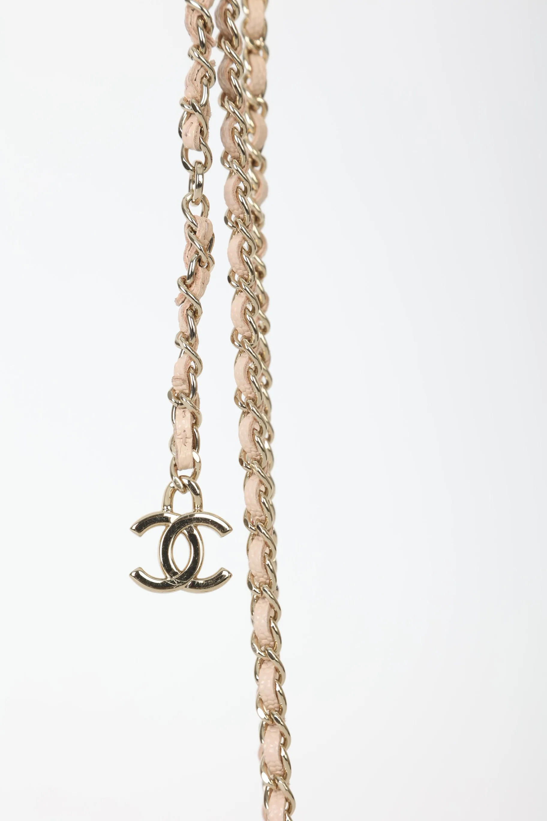 Chanel Caviar 22C Beige Cardholder Belt Bag