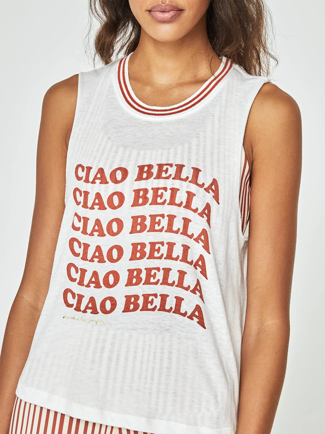 Ciao Bella Crop Tank - Stone