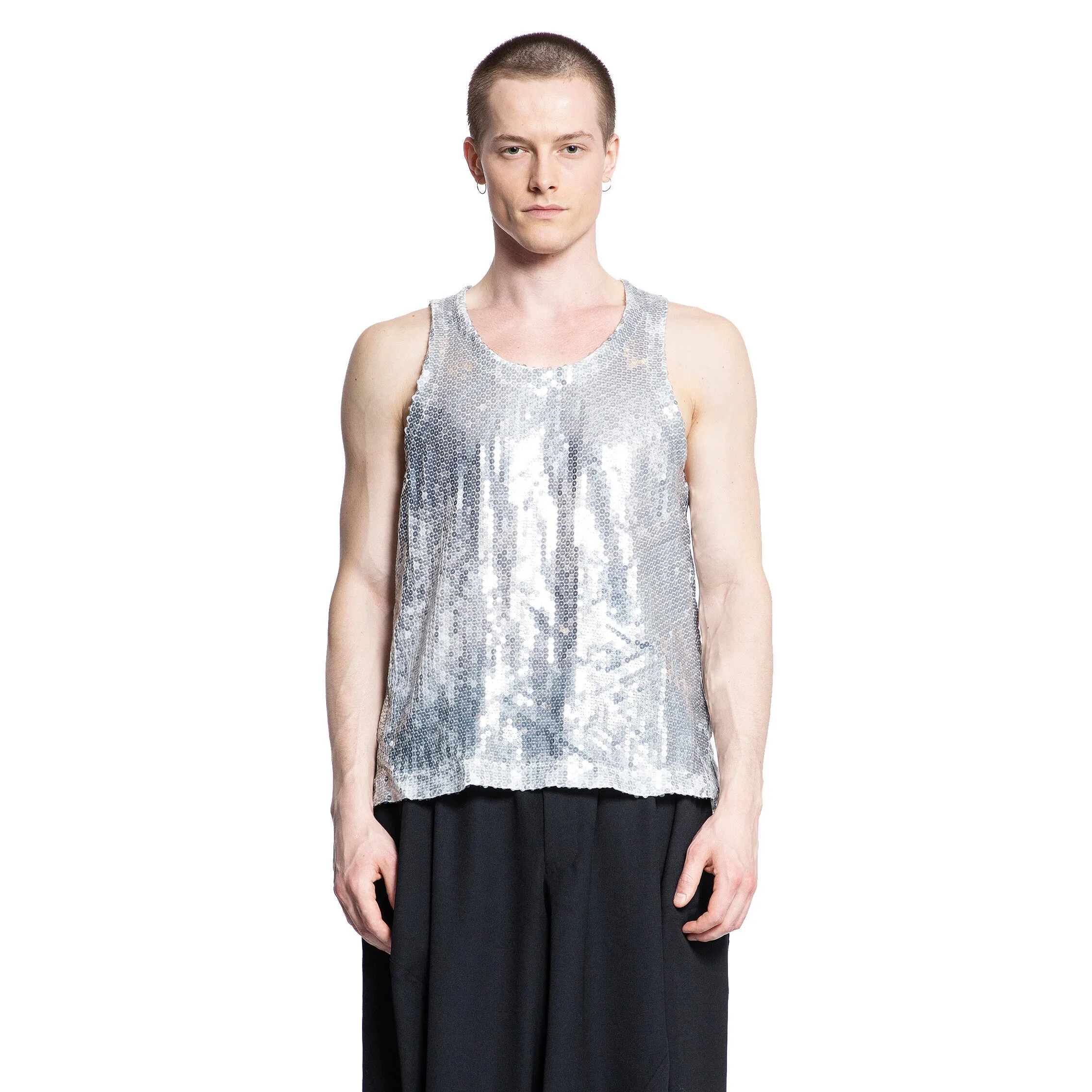 COMME DES GARCONS BLACK MAN SILVER T-SHIRTS & TANK TOPS