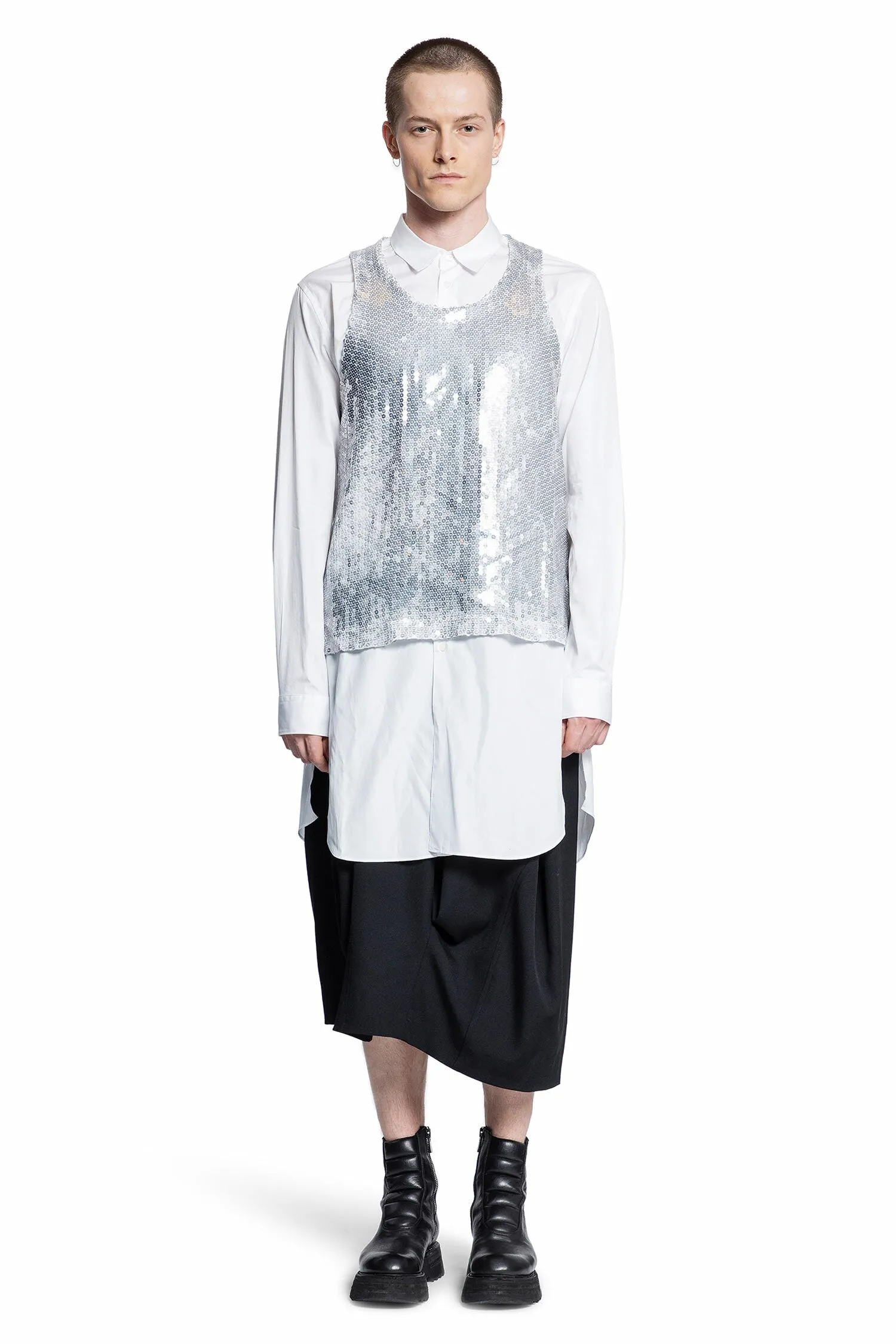 COMME DES GARCONS BLACK MAN SILVER T-SHIRTS & TANK TOPS