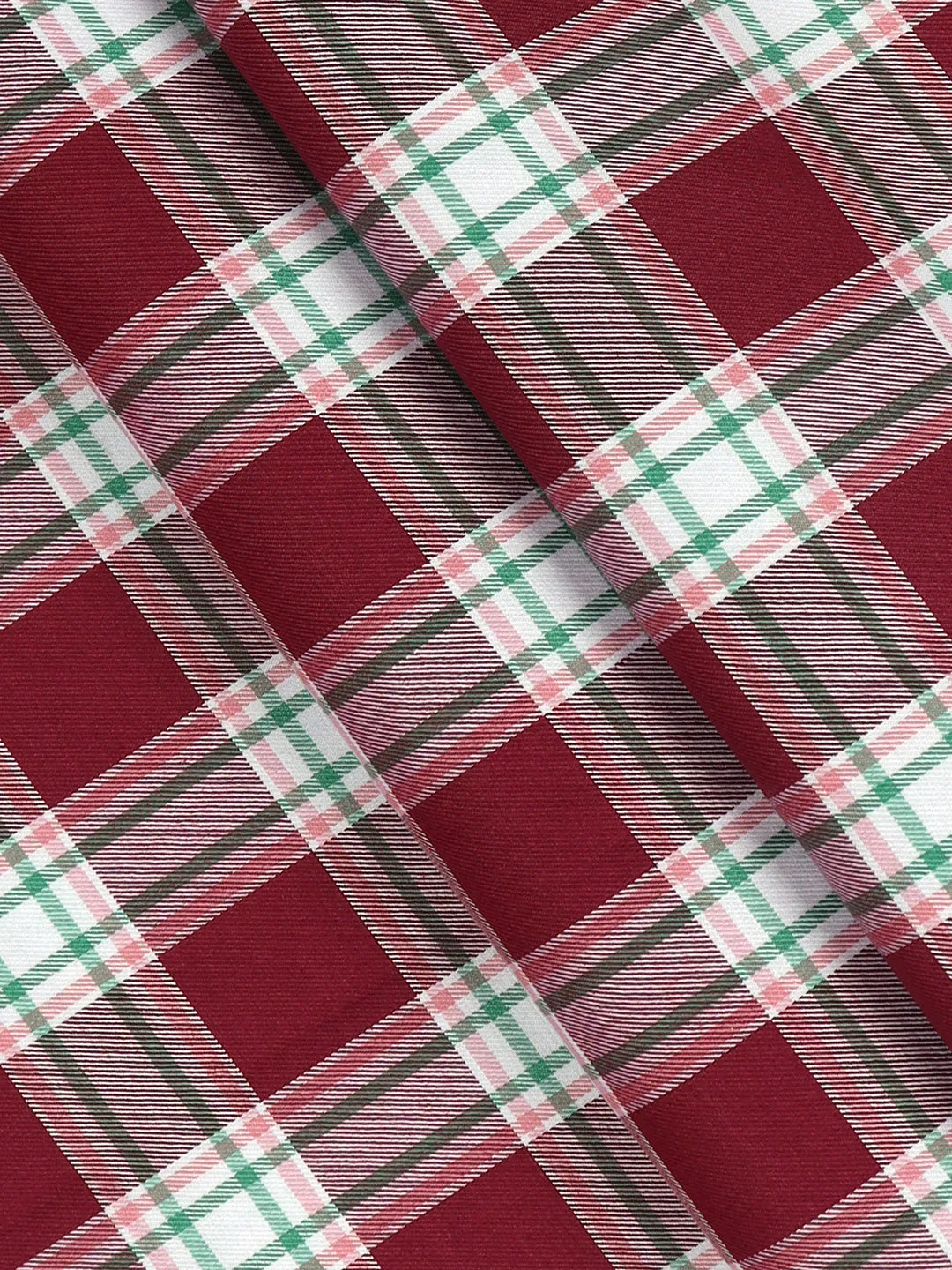 Cotton Purple & White Checked Shirt Fabric Cascade