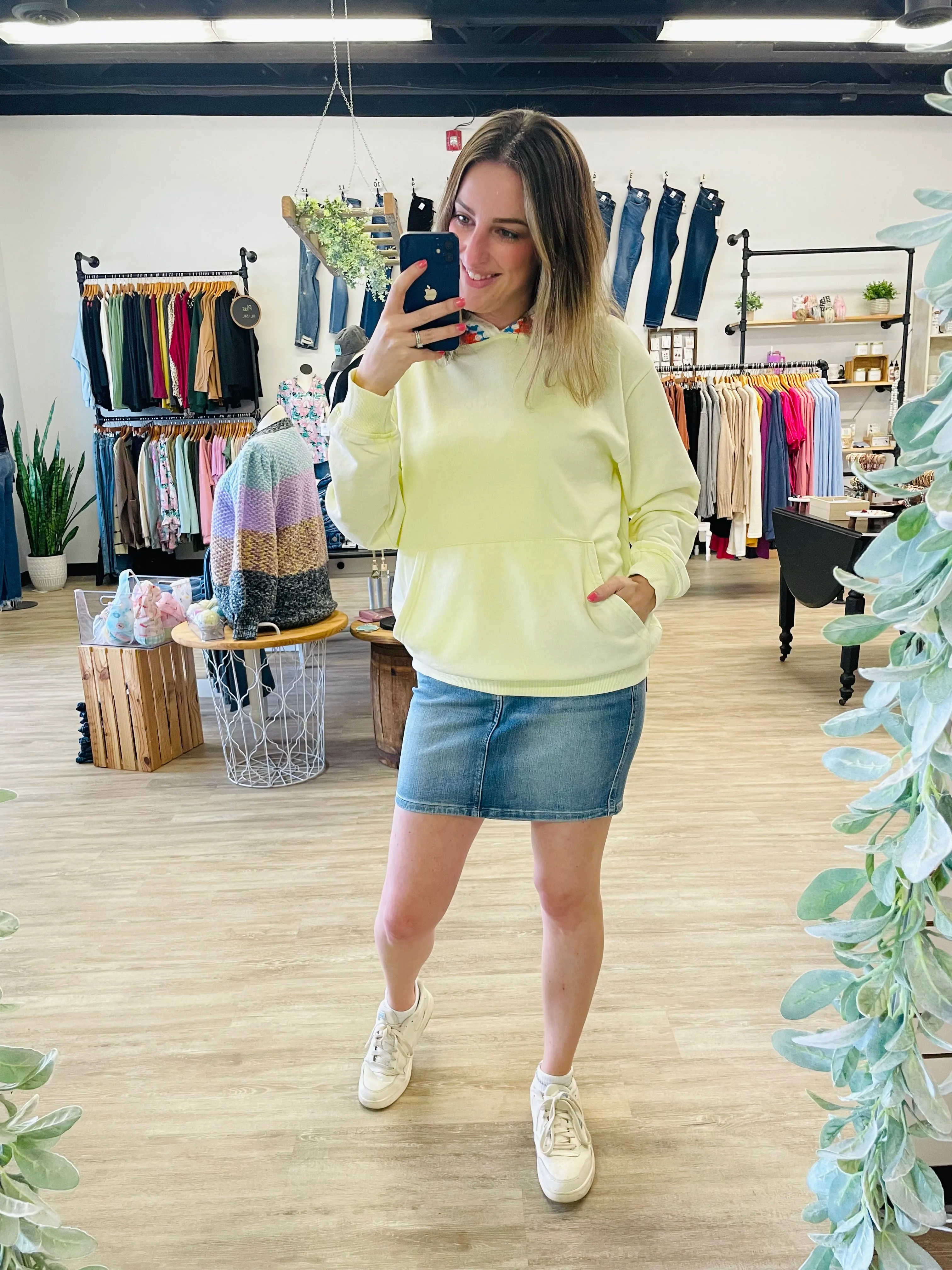 Crochet Ash Wash Hoodie