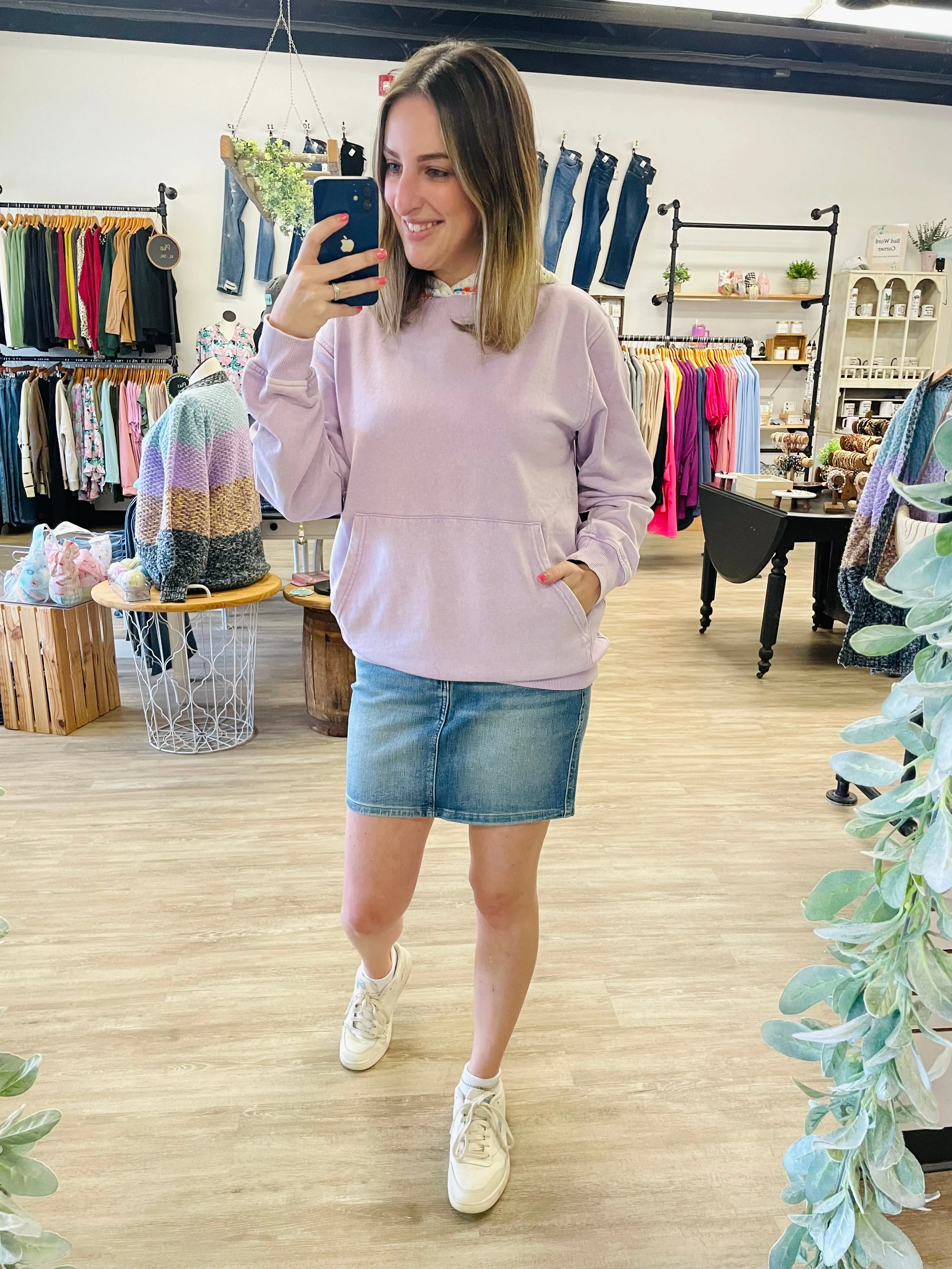 Crochet Ash Wash Hoodie