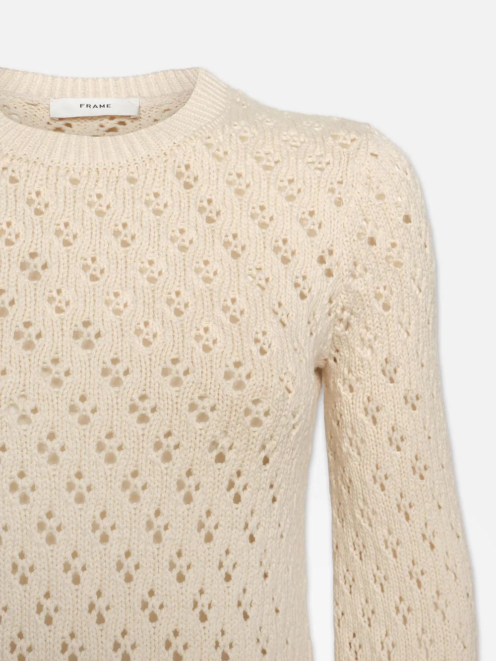 Crochet Knit Top -- Ecru