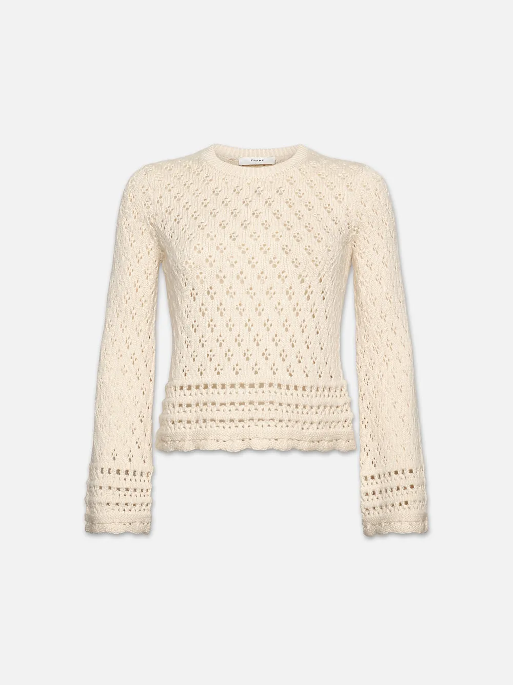 Crochet Knit Top -- Ecru