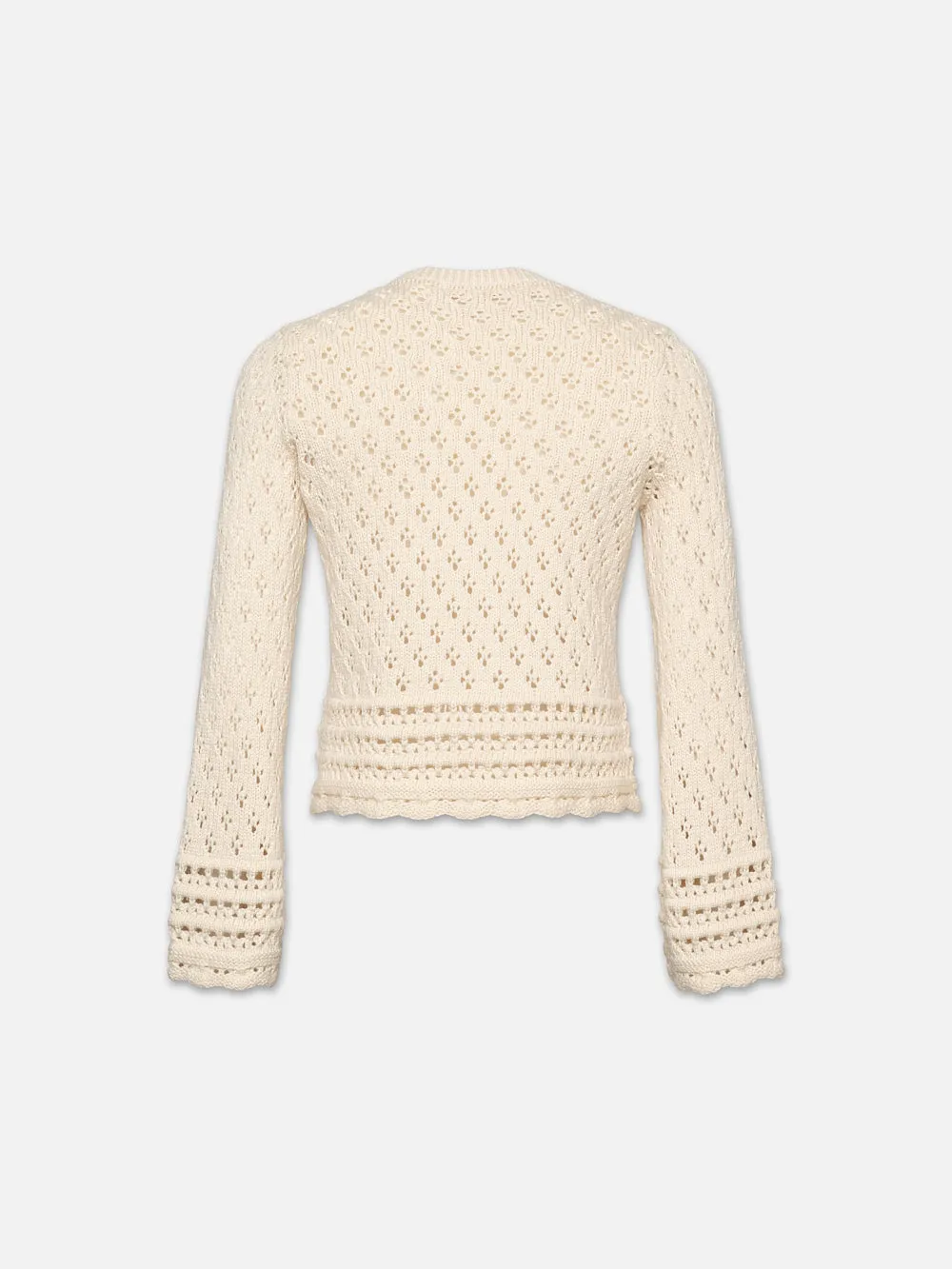 Crochet Knit Top -- Ecru