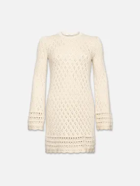 Crochet Shift Dress -- Ecru