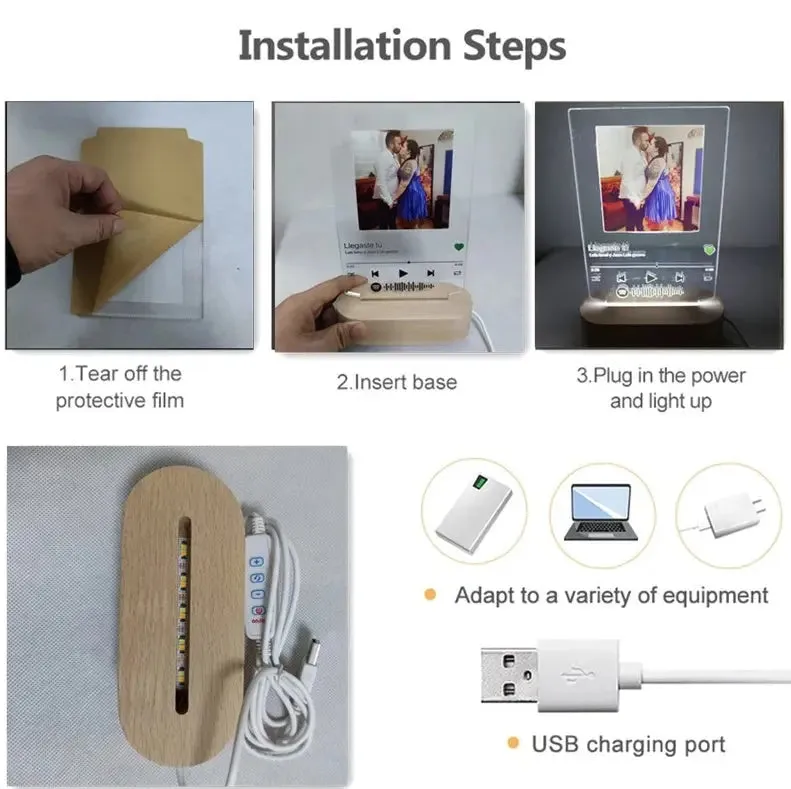 Custom Dimmable 3D Note Night Light