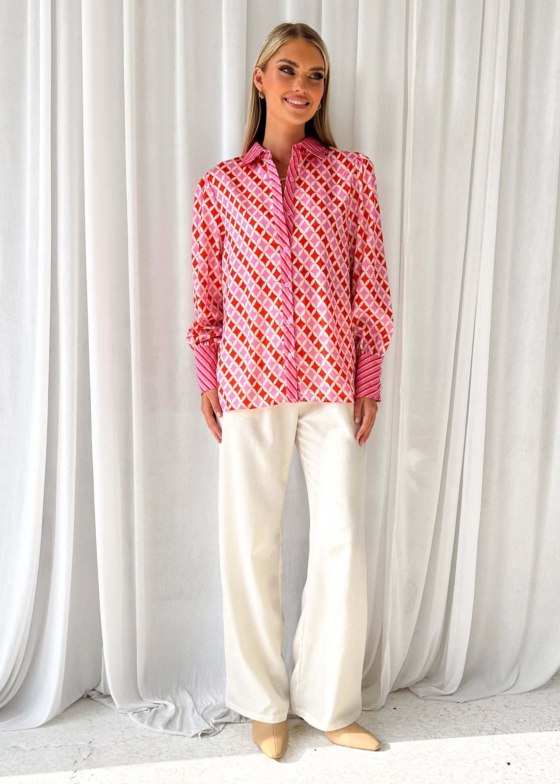Daphney Shirt - Pink Tile