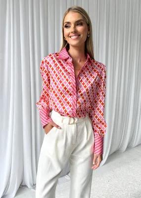 Daphney Shirt - Pink Tile