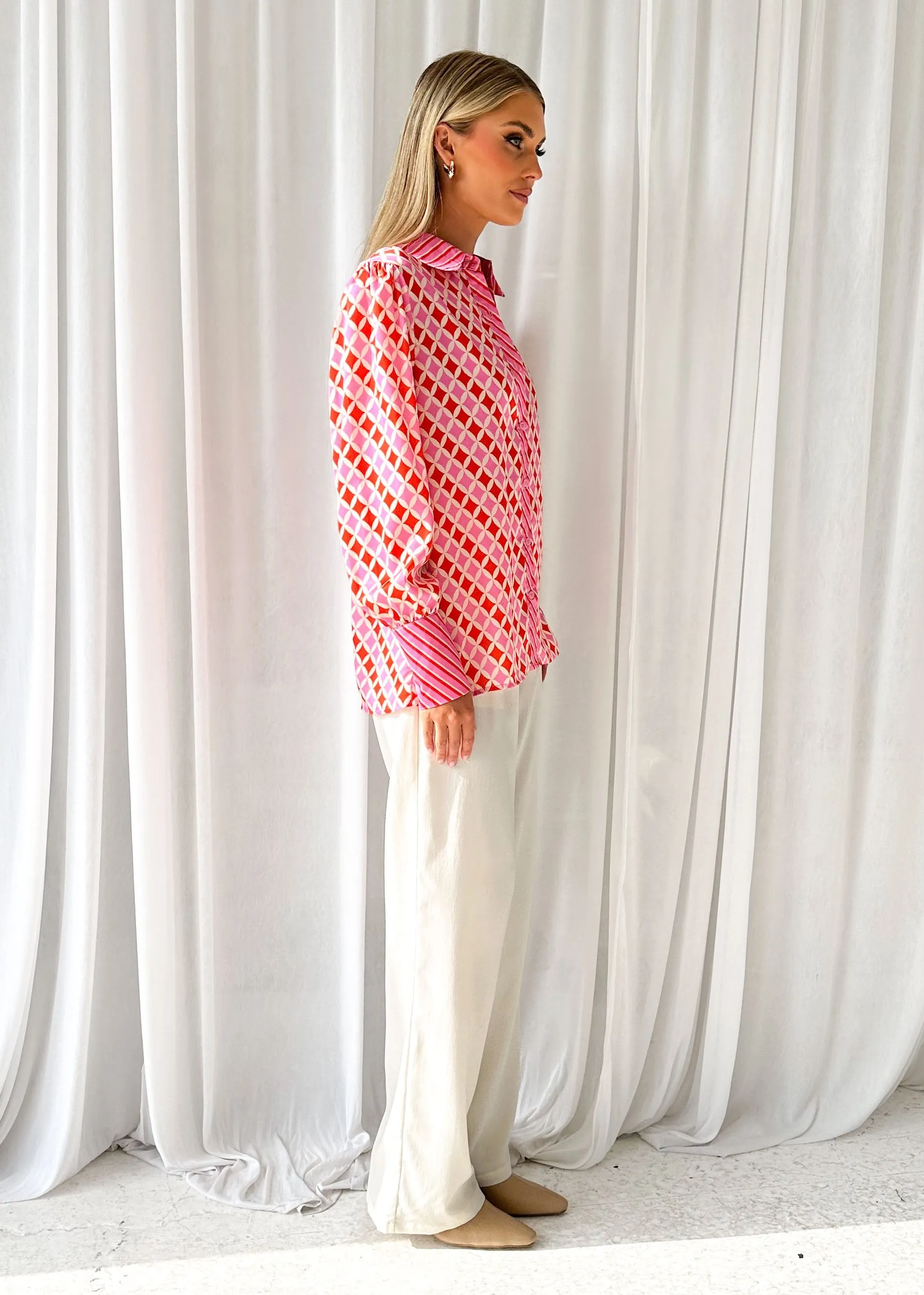 Daphney Shirt - Pink Tile