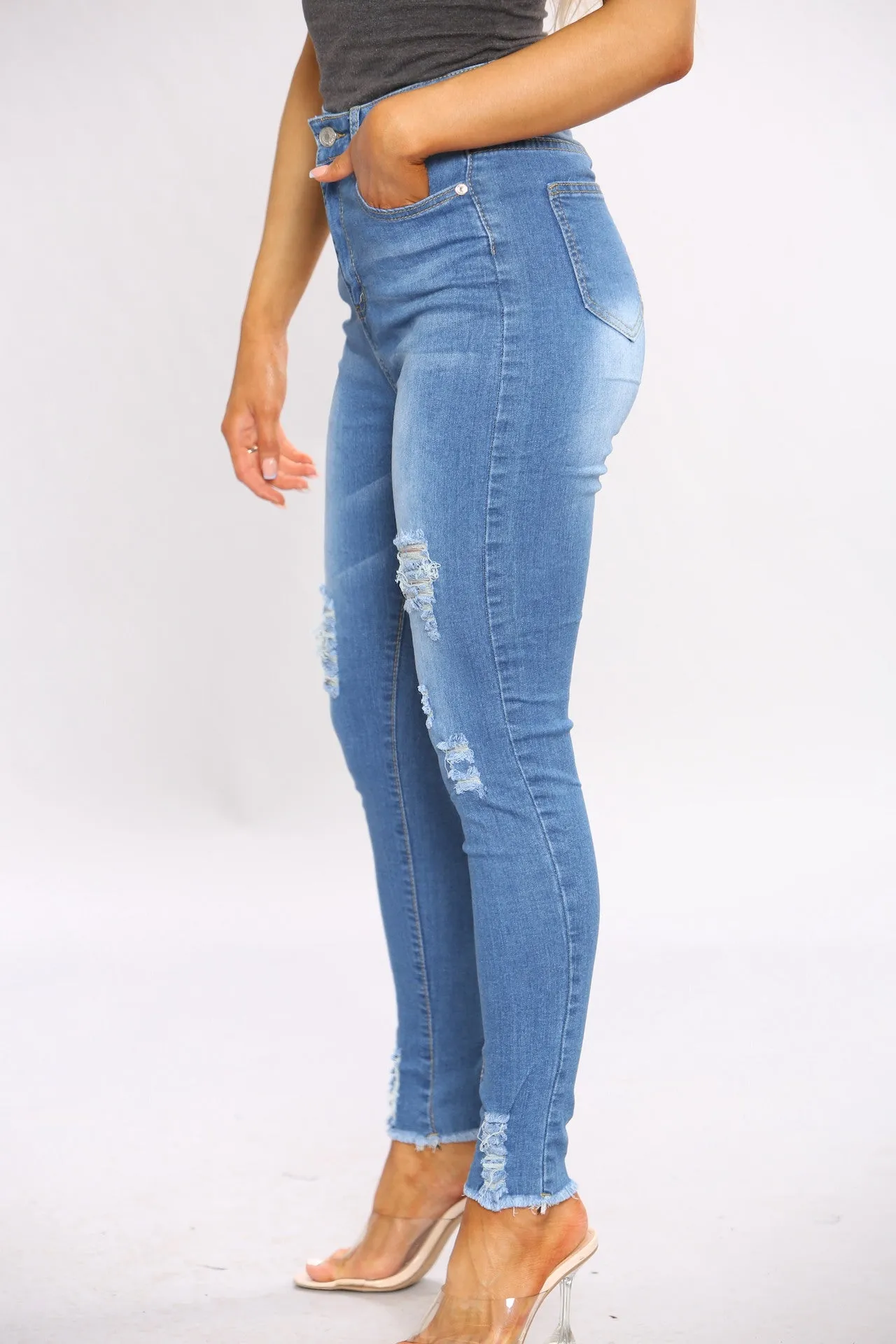 Denim Ripped Skinny Jeans