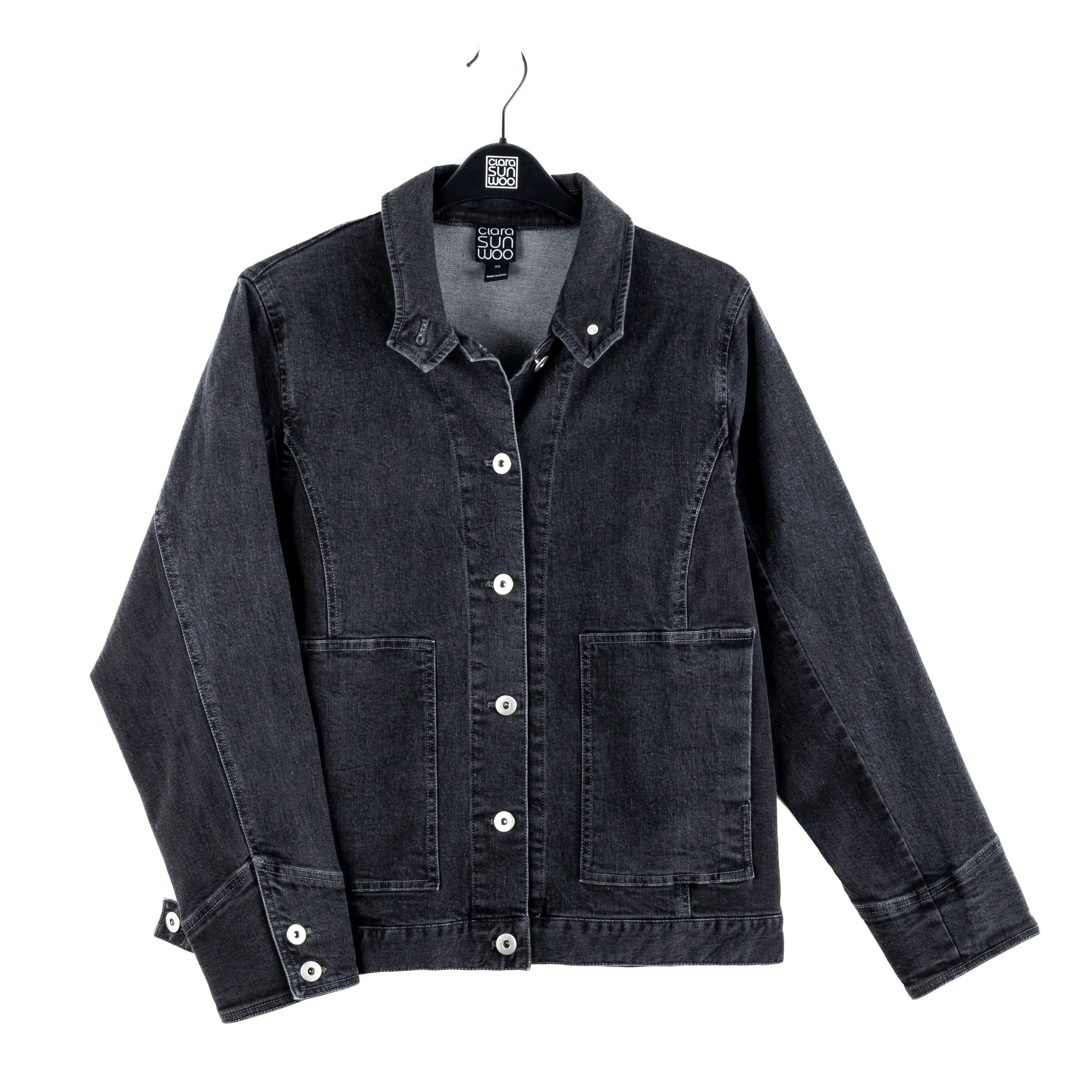 Denim Stretch - Button Closure Pocket Jacket - Black - Limited Edition!