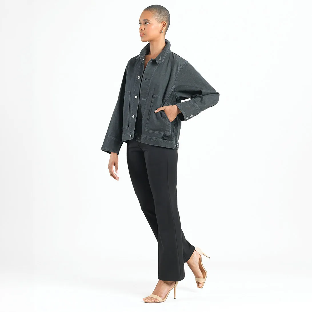 Denim Stretch - Button Closure Pocket Jacket - Black - Limited Edition!