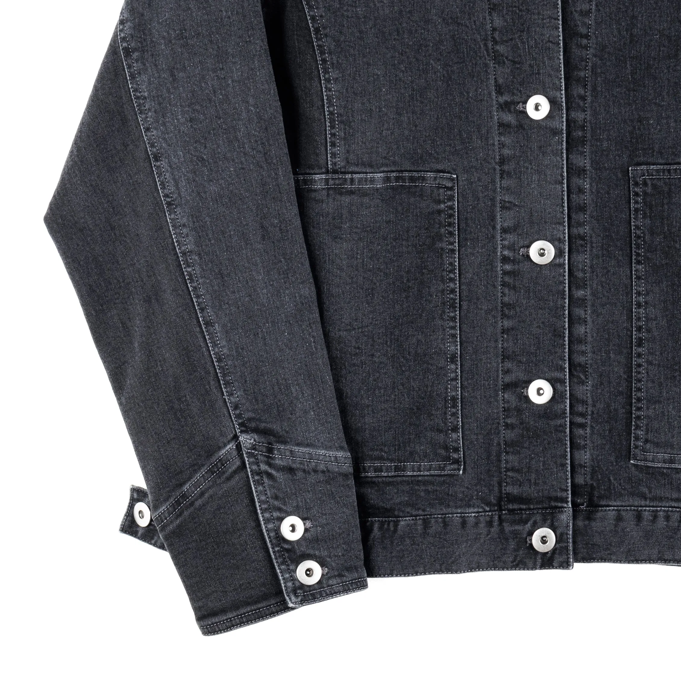 Denim Stretch - Button Closure Pocket Jacket - Black - Limited Edition!