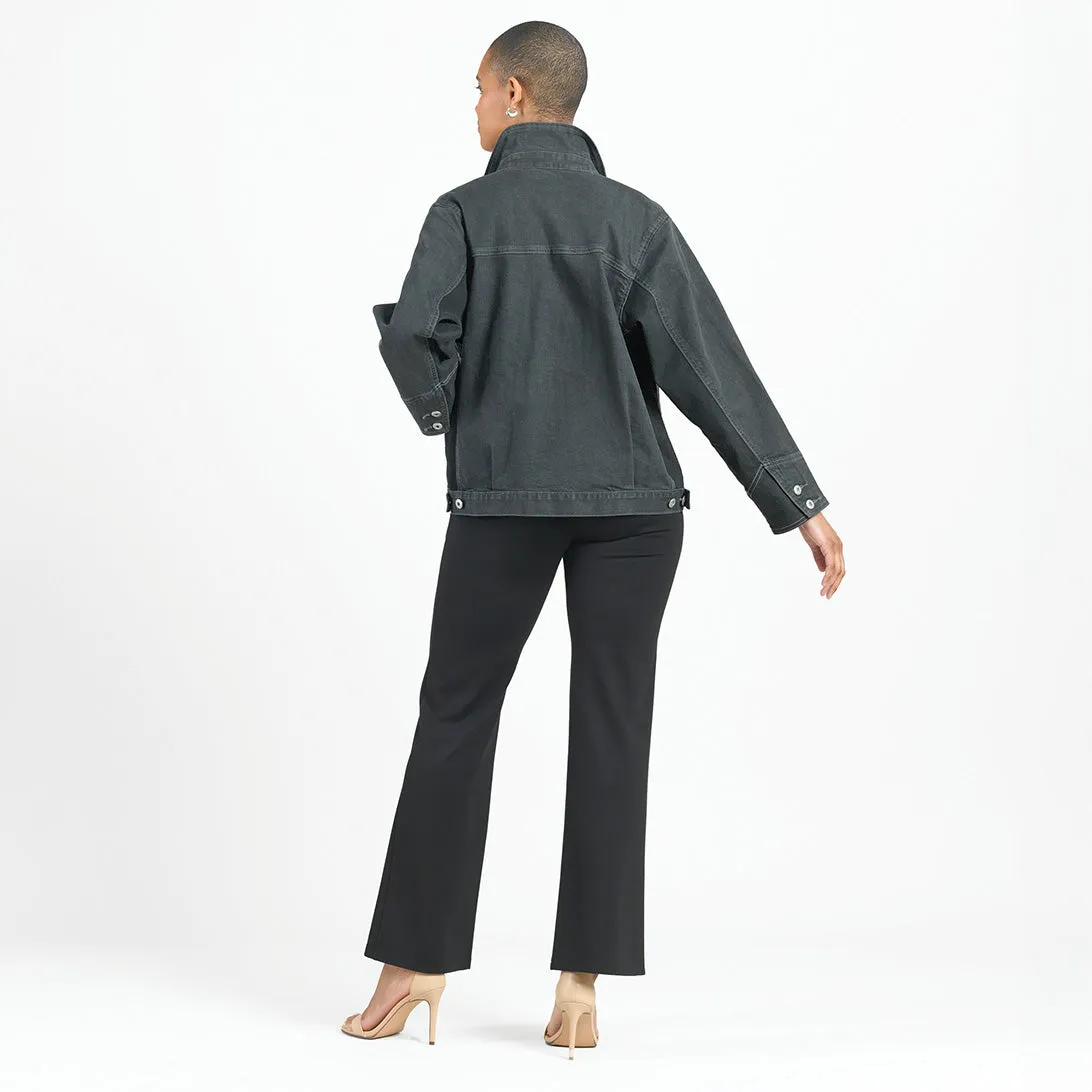 Denim Stretch - Button Closure Pocket Jacket - Black - Limited Edition!