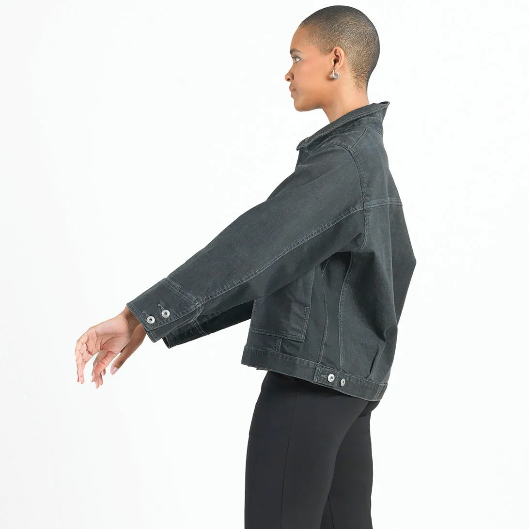 Denim Stretch - Button Closure Pocket Jacket - Black - Limited Edition!