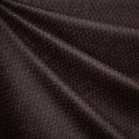 Diamond Jacquard Wool Flannel Suiting Black/Burgundy
