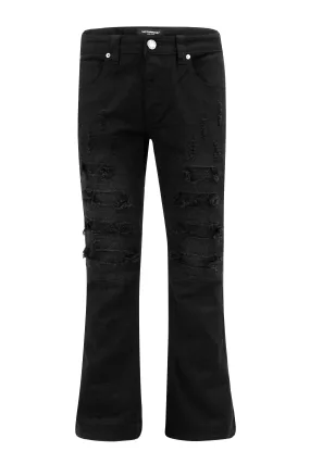 DL1512 Bootcut Rip & Repair Colored Jeans