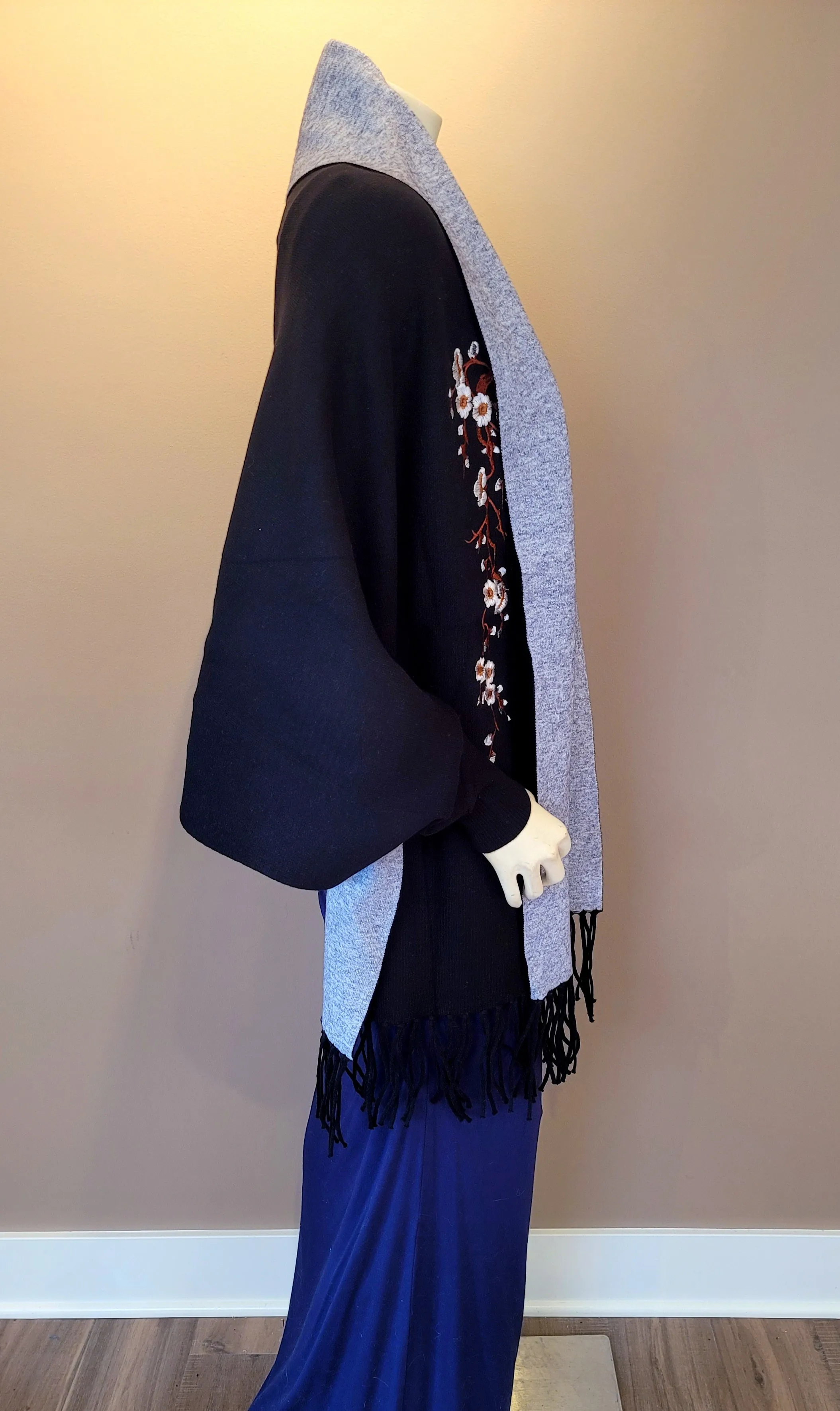 Embroidered Sleeved Shawl