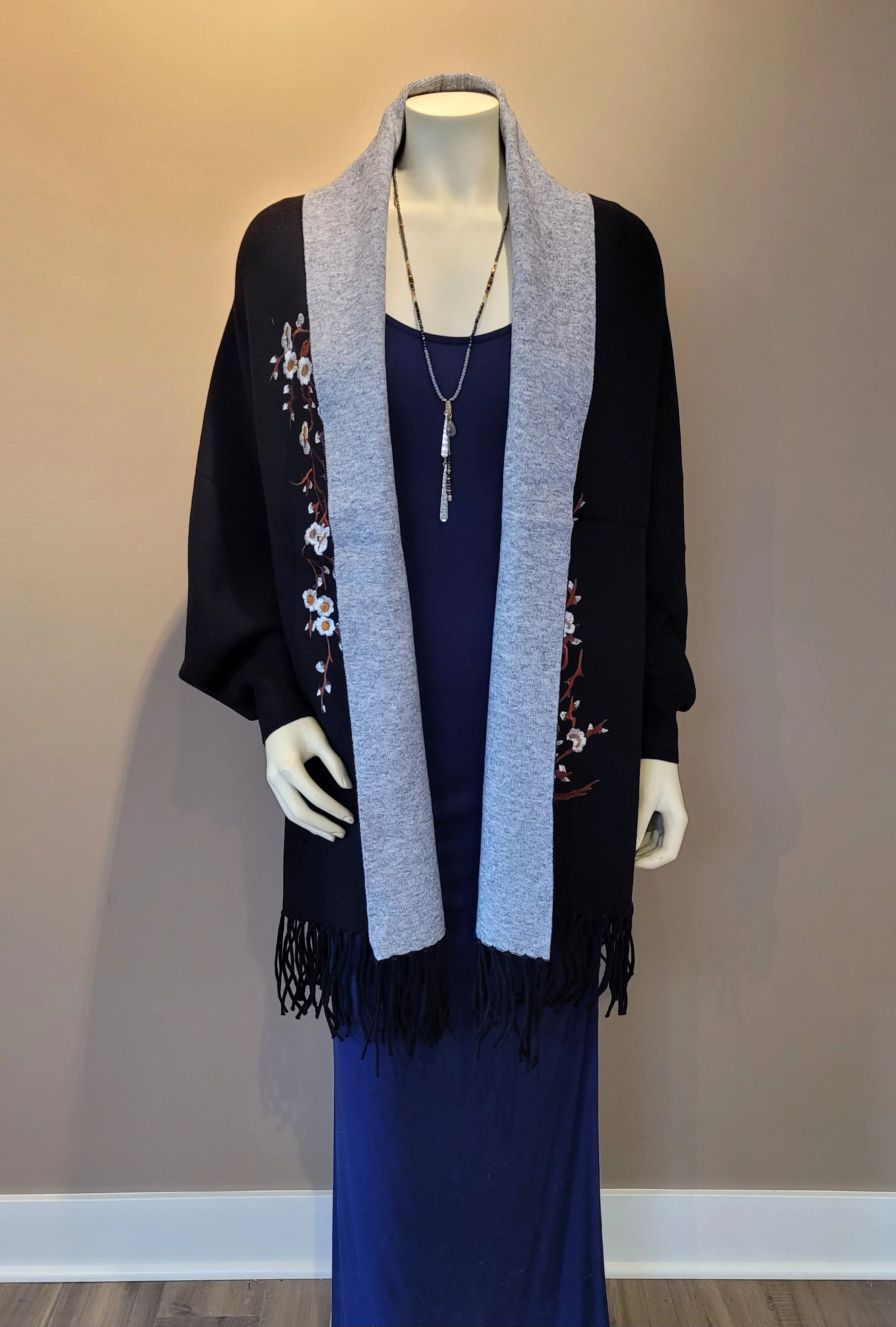 Embroidered Sleeved Shawl