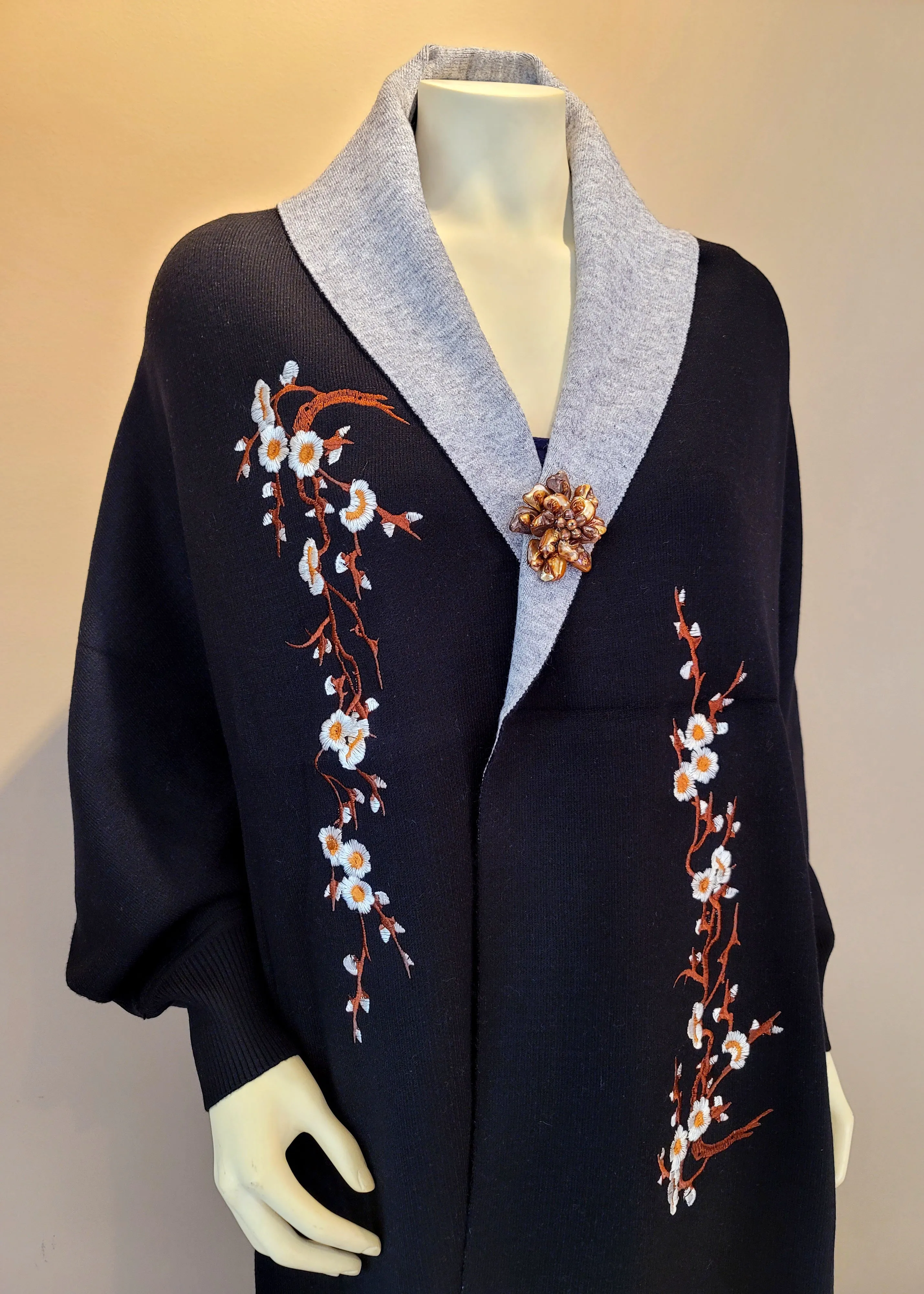 Embroidered Sleeved Shawl