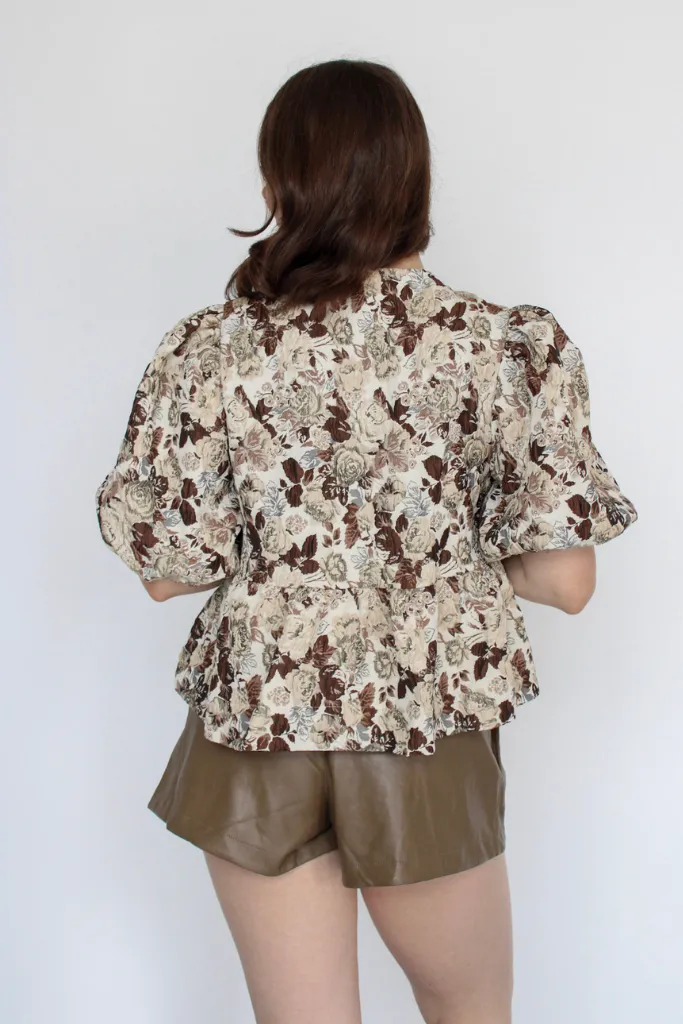 Emma Embroidered Tie Front Top