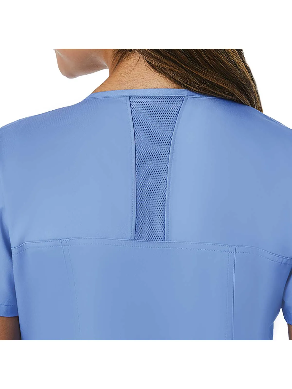 EON - Women's Back Mesh Panel Short Sleeve Zip Front