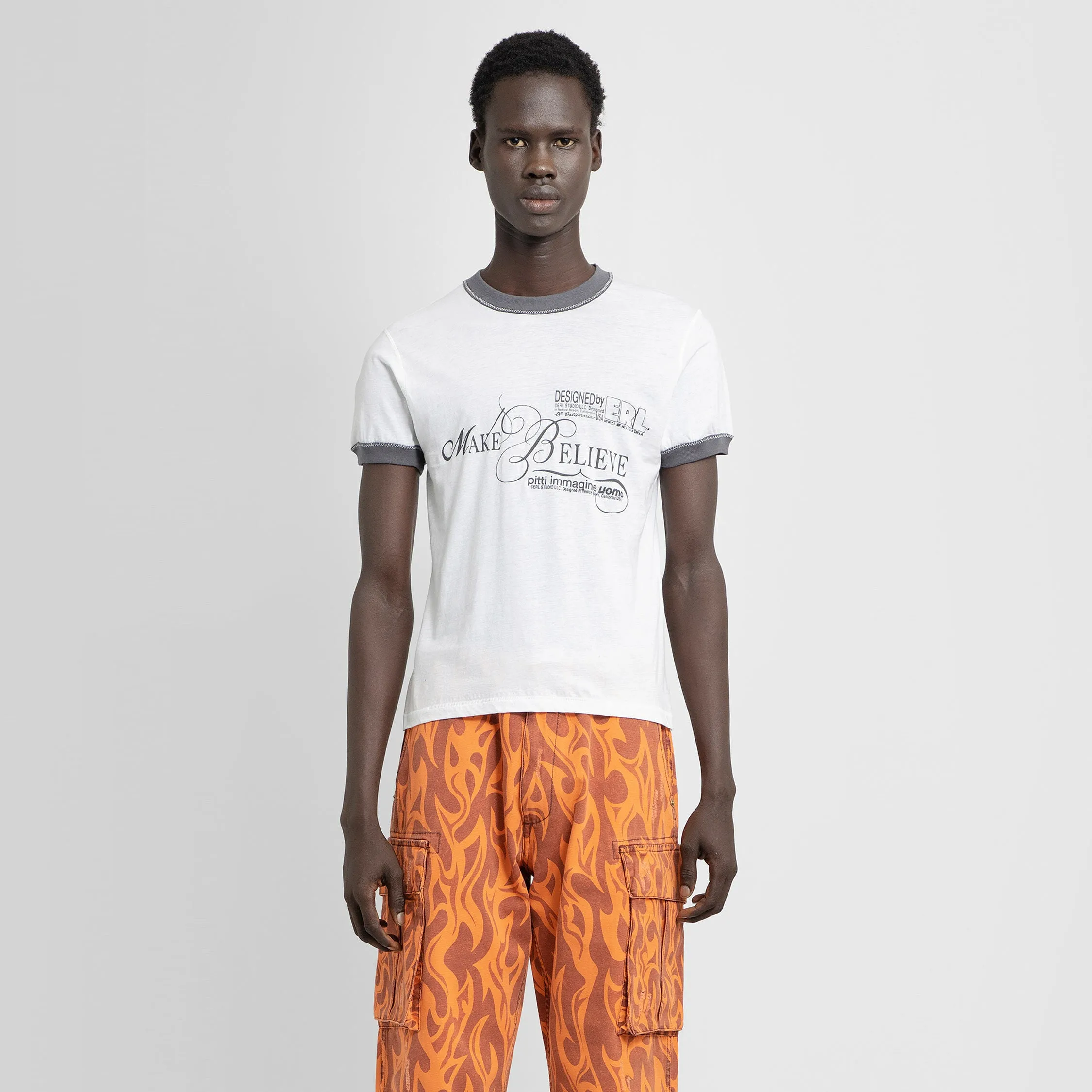 ERL MAN WHITE T-SHIRTS & TANK TOPS