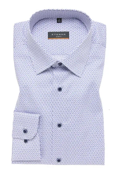 Eterna Solis Lilac Patterned Shirt Purple