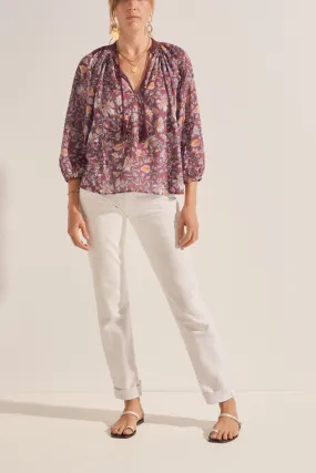 Euthenia Brown Batik Print Blouse