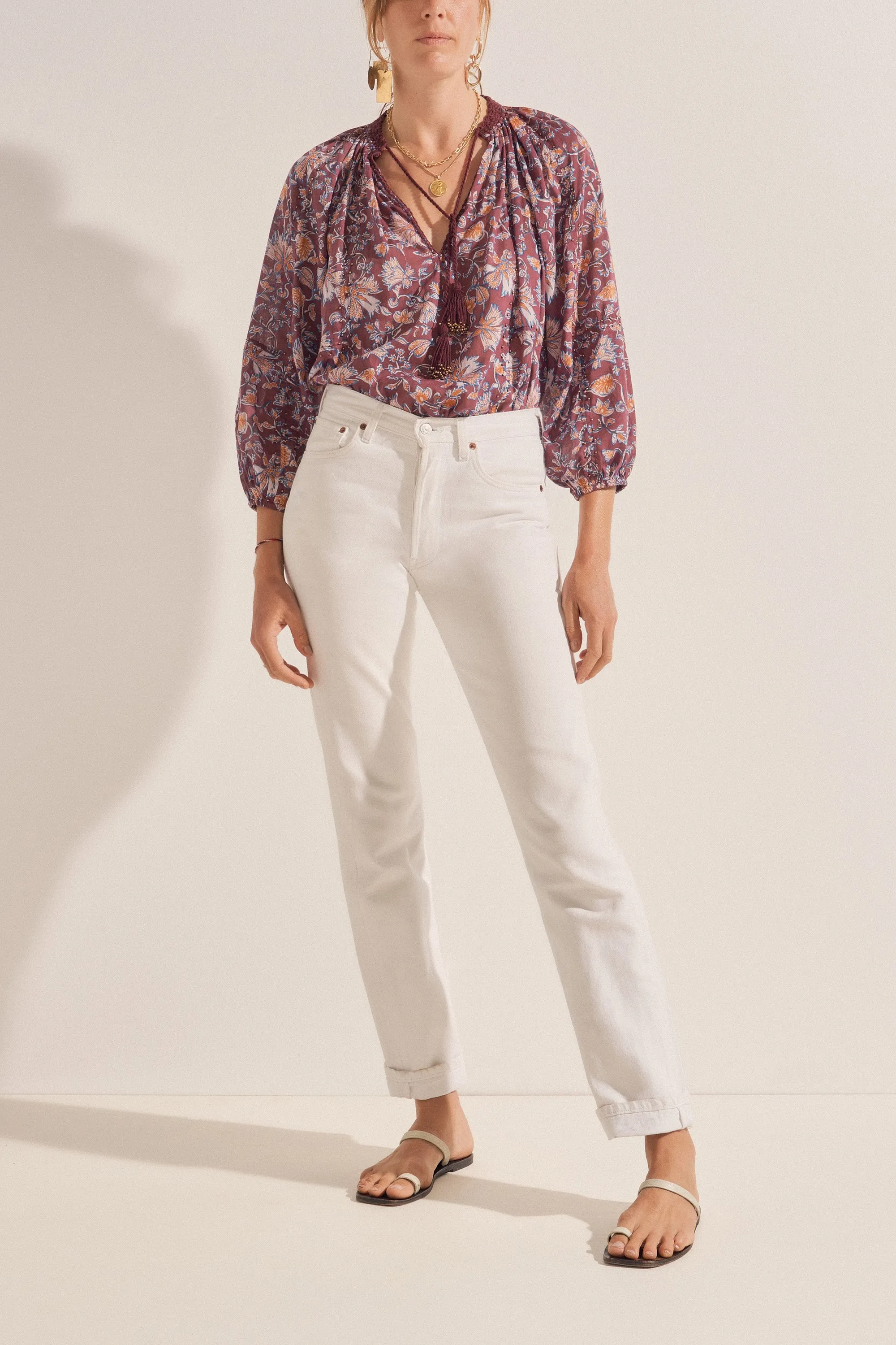 Euthenia Brown Batik Print Blouse