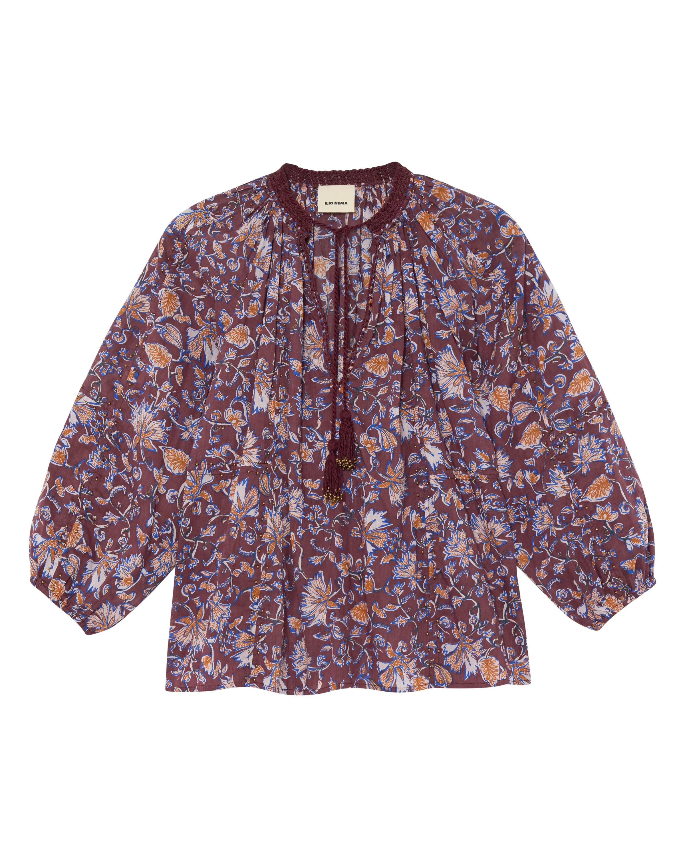 Euthenia Brown Batik Print Blouse