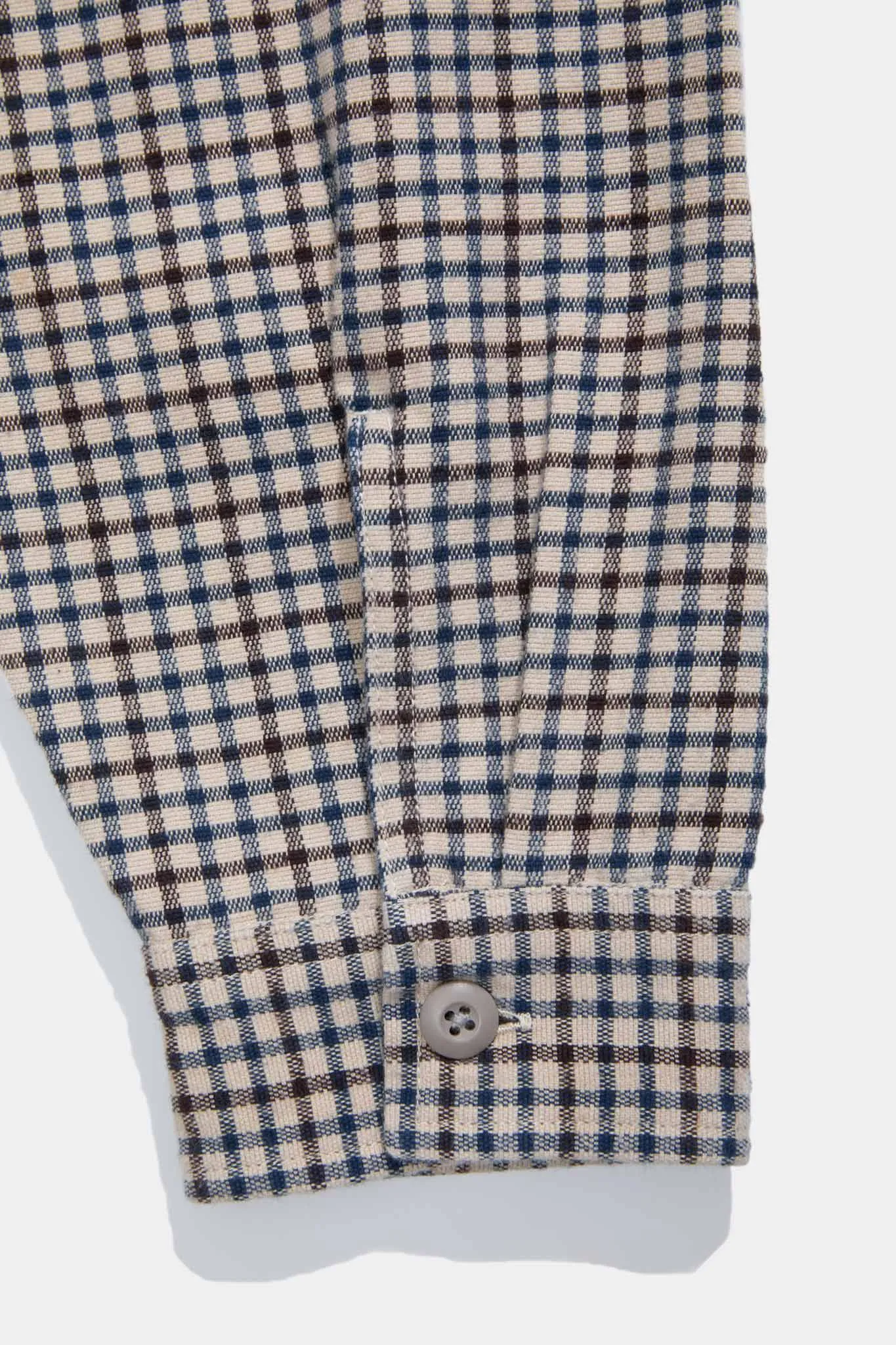 Flat Hem Workshirt - Beige Check