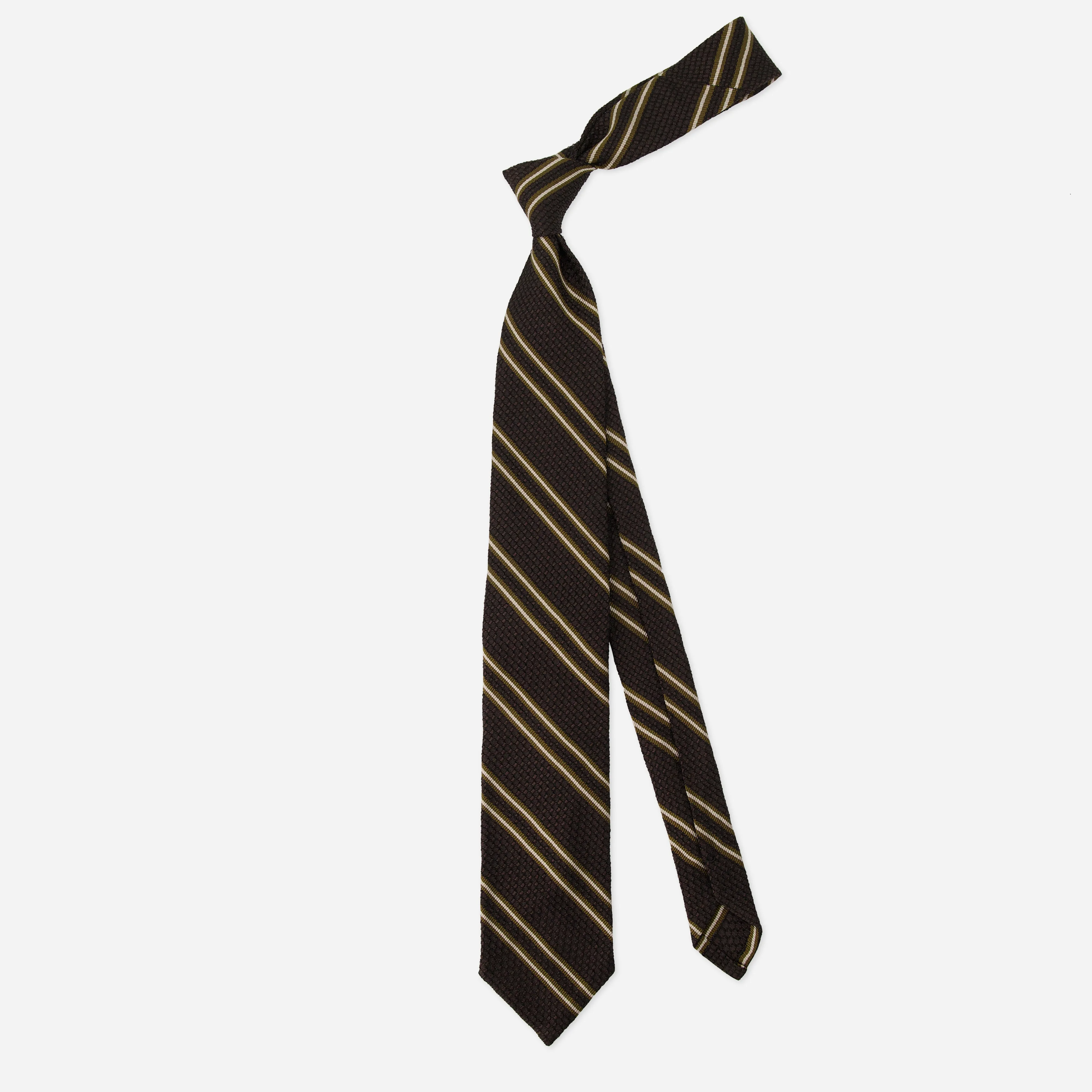 Grenalux Stripe Chocolate Brown Tie