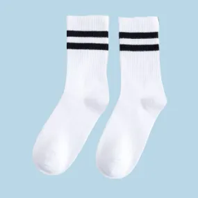 GRW Unisex Socks Breathable Soft Elastic Elegant Casual Striped Socks
