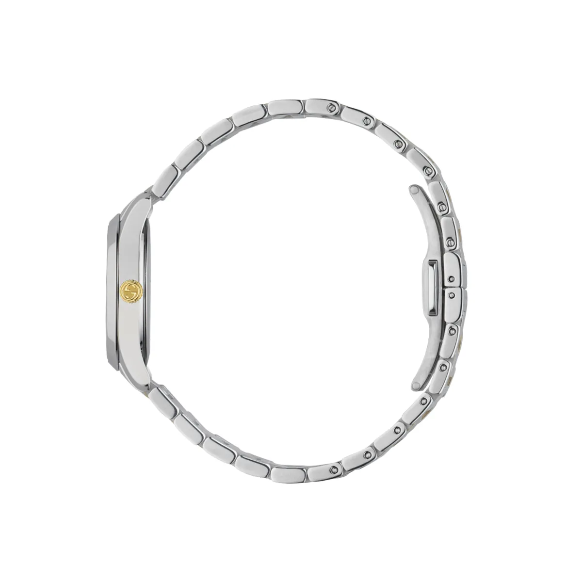 Gucci G-Timeless  50mm Diamond Dot Silver Dial Two Tone Quartz Ladies Watch