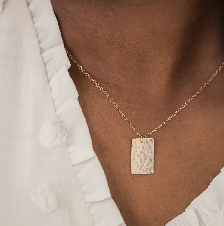 Hammered Rectangle Necklace {Pre-Order}