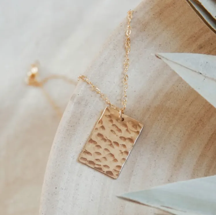 Hammered Rectangle Necklace {Pre-Order}