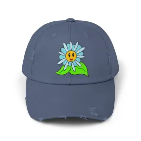 Happy Flower Distressed Hat