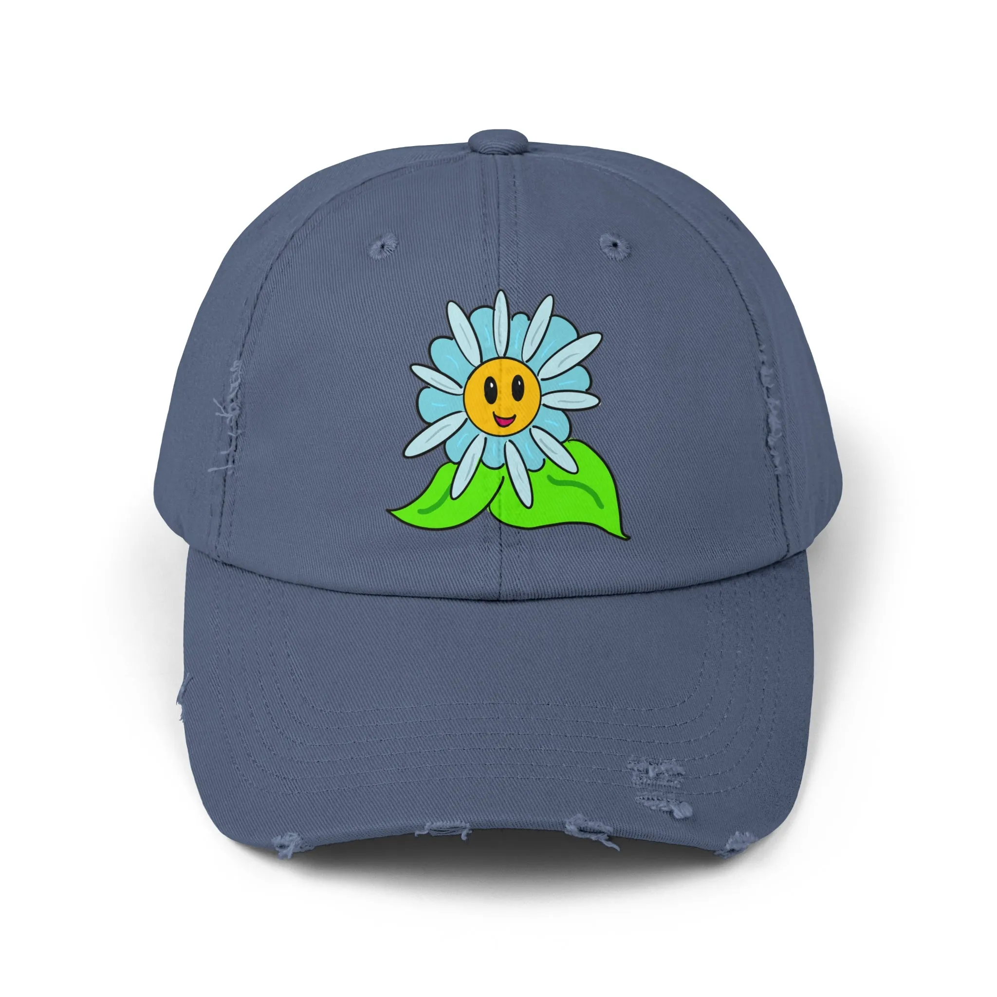 Happy Flower Distressed Hat